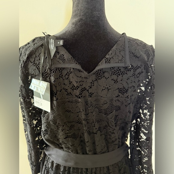 NWT Vera Wang scalloped hem Black lace Gothic party dress whimsigoth medium - Picture 10 of 11